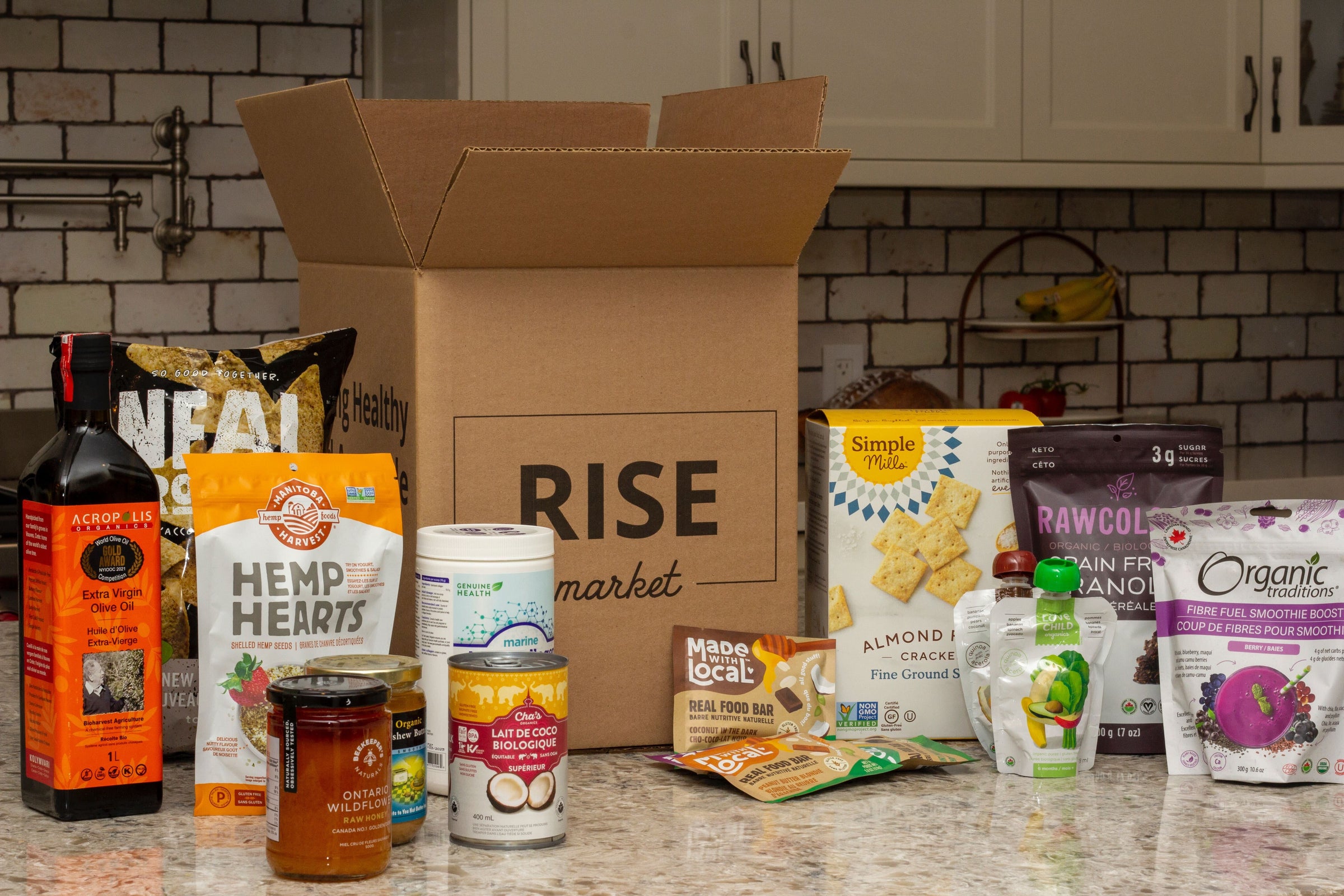 Save on Organic Groceries, delivered. Rise Market carries 2000+ products like Aartisanan ilive POil, Simple Mills Almond Flour crackers, Manitoba Harvest hemp hearts, Made with Local Real Food bars, and many more.