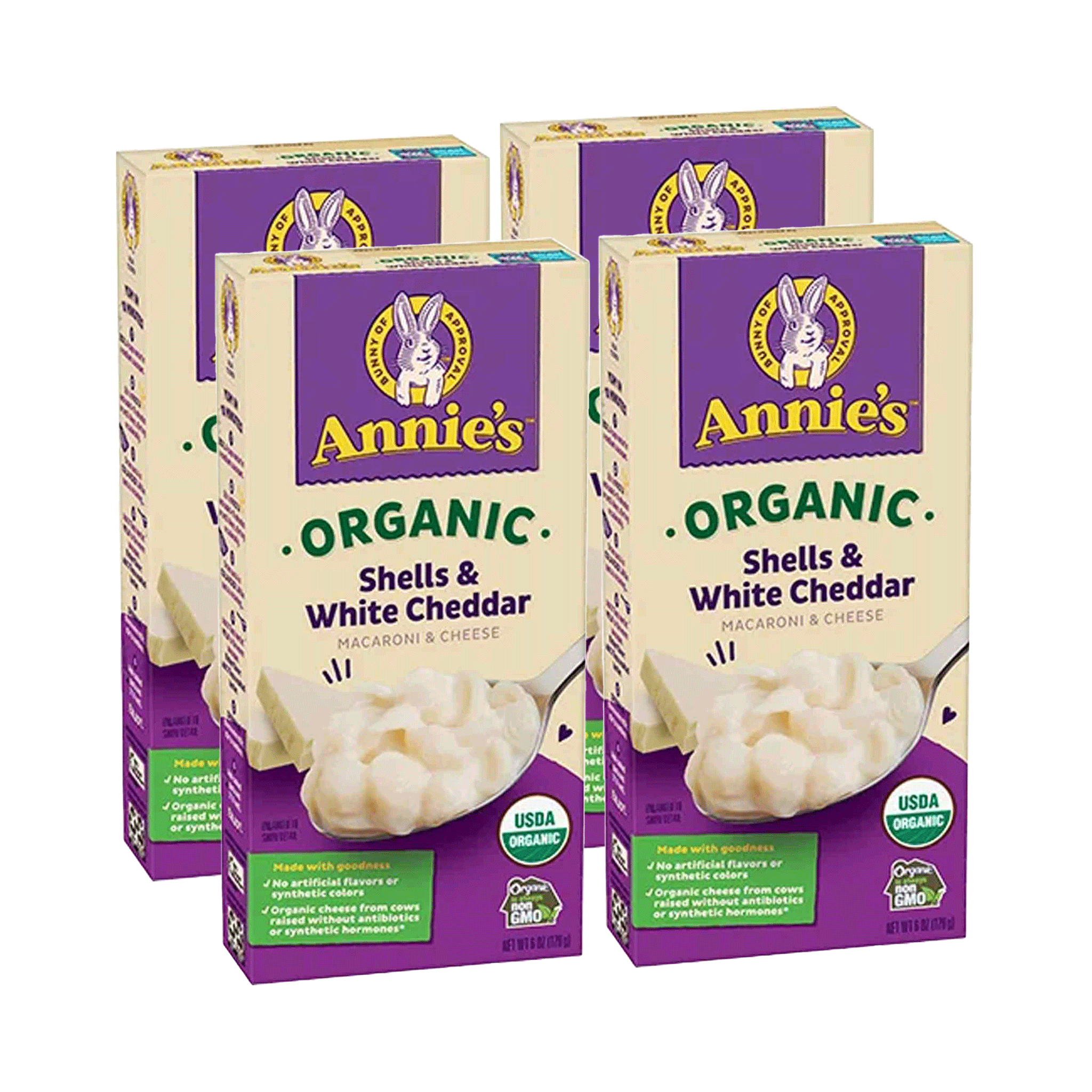 Annie's Organic Shells & White Cheddar Mac & Cheese, 4x170g – Rise