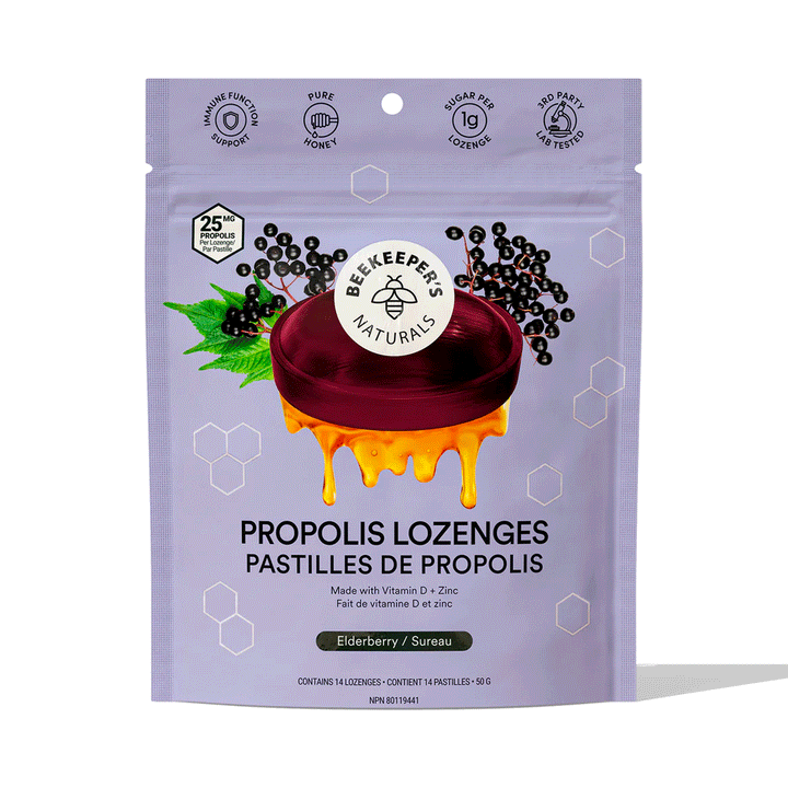 Beekeeper's Naturals Elderberry Propolis Lozenges, 50g