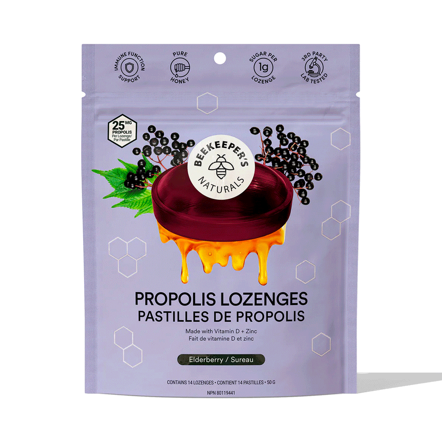 Beekeeper's Naturals Elderberry Propolis Lozenges, 50g