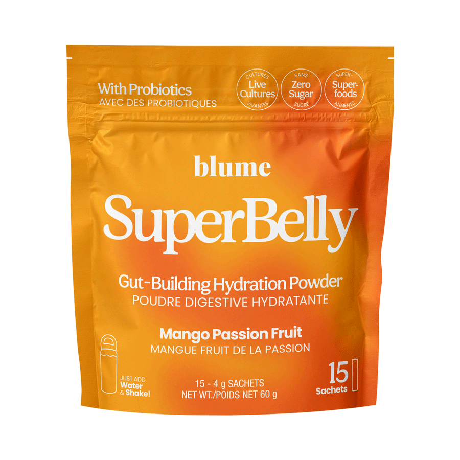 Blume SuperBelly Gut-Building Hydration Powder, Mango Passionfruit (15 Count)