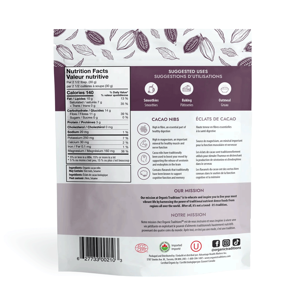 Organic Traditions Cacao Nibs, 454g