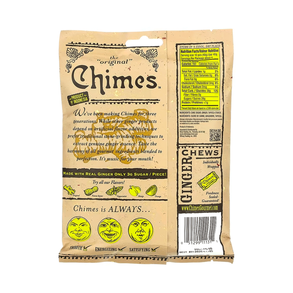 Chimes Original Ginger Chews, 142g