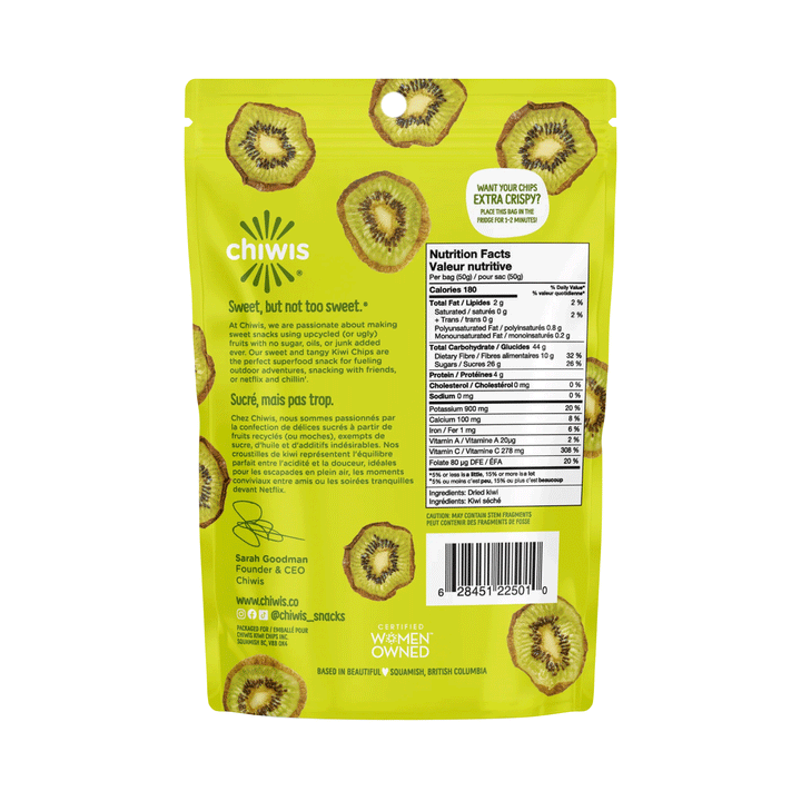Chiwis Original Kiwi Chips - Superfruit Snack, 50g