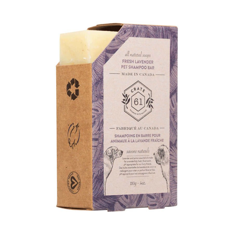 Crate 61 Organics Fresh Lavender Pet Shampoo Bar, 110g