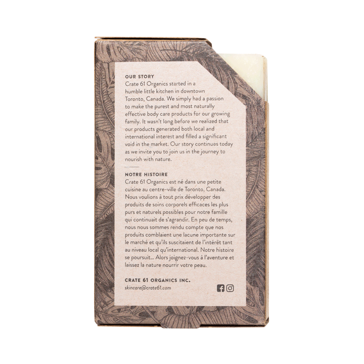 Crate 61 Organics Unscented Pet Shampoo Bar, 110g