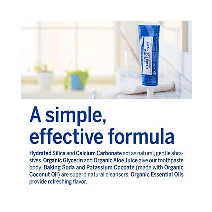 Dr. Bronner's Peppermint All-One Toothpaste, 140g