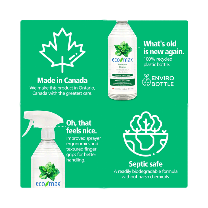 Eco-Max Natural Spearmint Bathroom Cleaner, 800ml