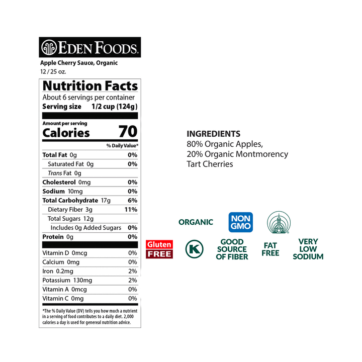 Eden Foods Organic Apple Cherry Sauce, 398ml