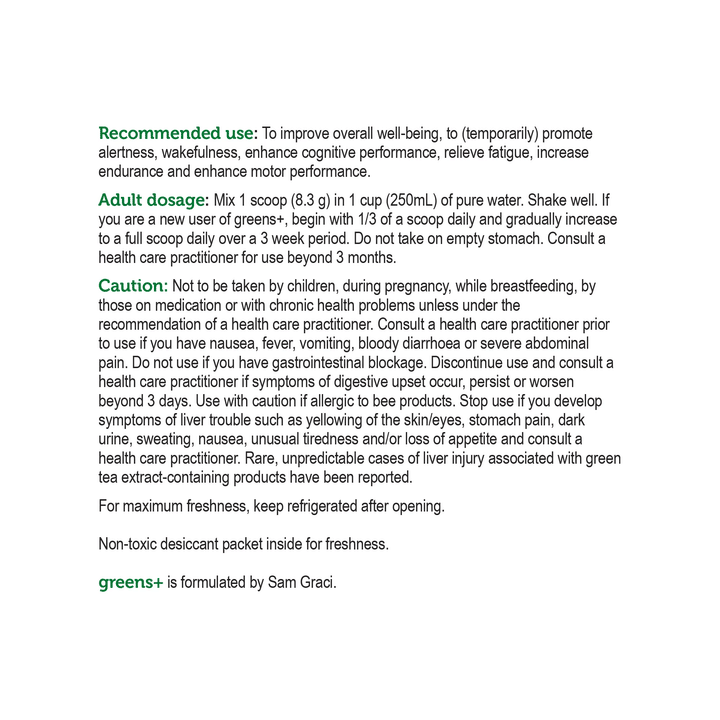 Genuine Health Greens+ Original, Unsweetened & Natural, Superfood Powder, 208g Tub, 25 Servings