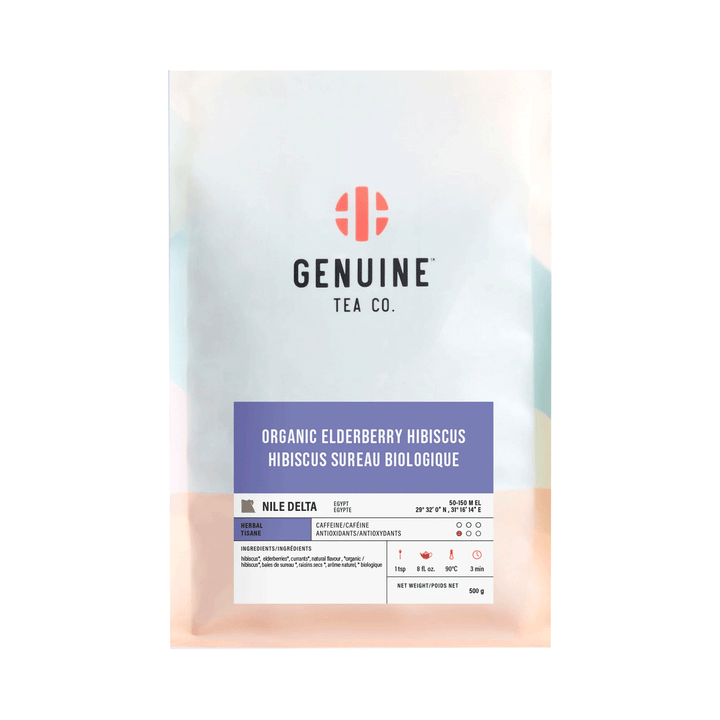 Genuine Tea Organic Elderberry Hibiscus - Herbal Tea, 500g