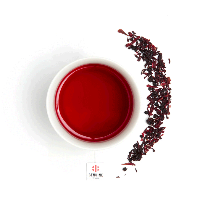 Genuine Tea Organic Elderberry Hibiscus - Herbal Tea, 500g