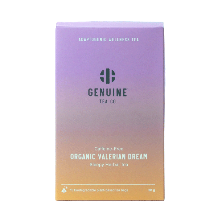 Genuine Tea Organic Valerian Dream Adaptogenic Wellness Pyramid Tea, 15 Bags