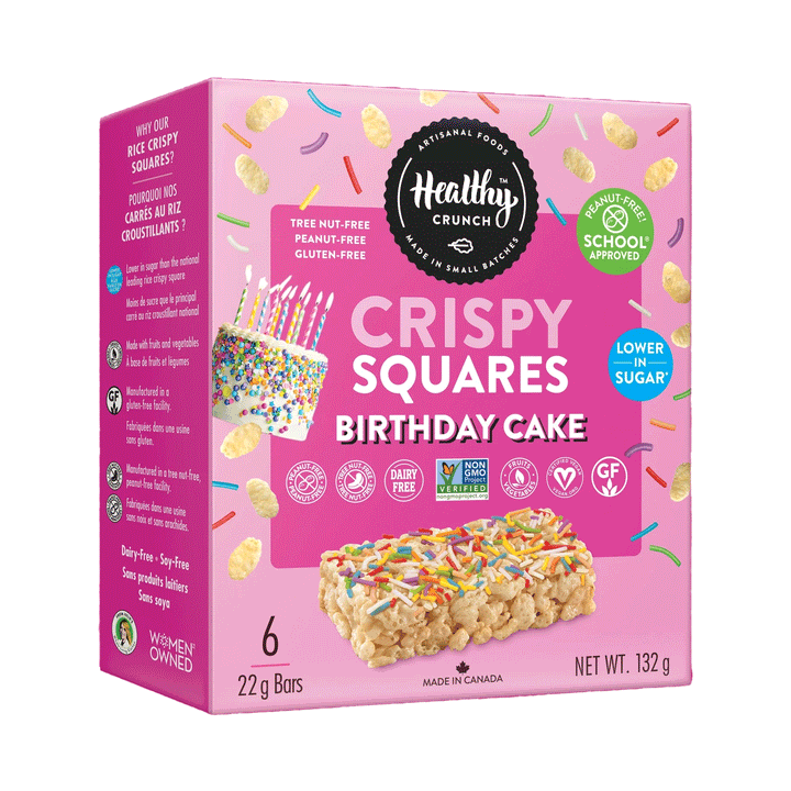 Healthy Crunch Rice Crispy Squares Birthday Cake, 6 bars