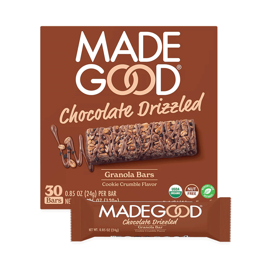 Made Good Organic Chocolate Drizzle Cookie Crumble Granola Bars, 5x24g