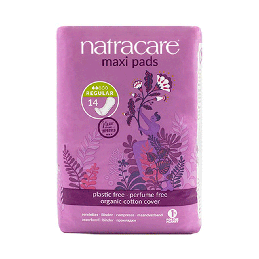 Natracare Regular Natural Maxi Pads, 14ct