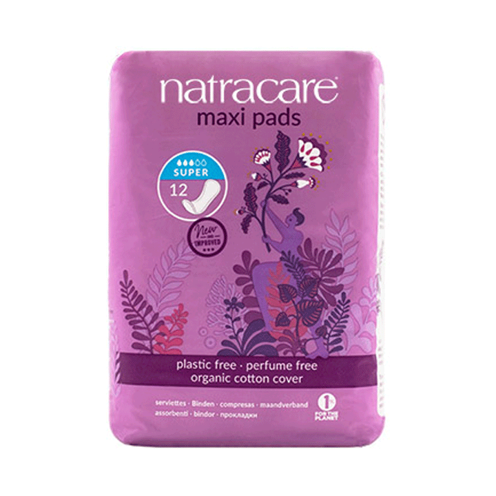 Natracare Super Natural Maxi Pads, 12ct