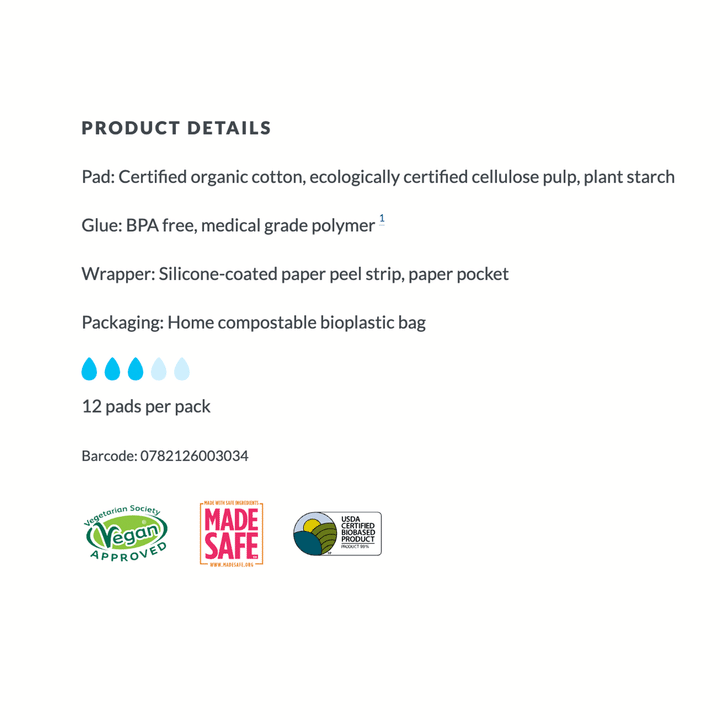 Natracare Super Natural Maxi Pads, 12ct