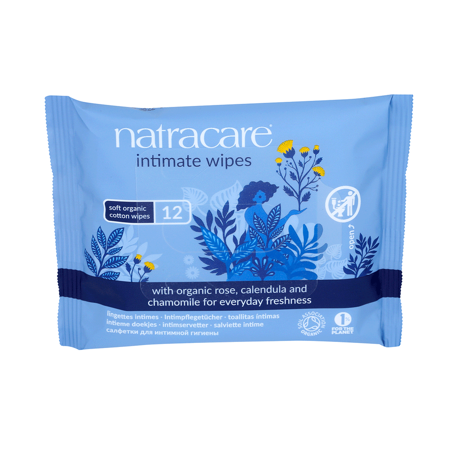 Natracare Organic Intimate Wipes, 12ct
