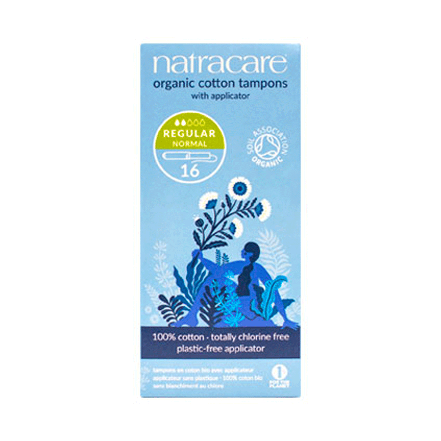 Natracare Regular Organic Cotton Tampons with Applicator, 16ct