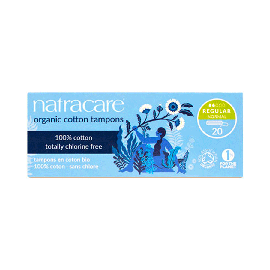 Natracare Regular Non-Applicator Organic Cotton Tampons, 20ct
