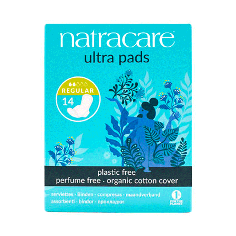 Natracare Ultra Regular Period Pads With Wings, 14ct