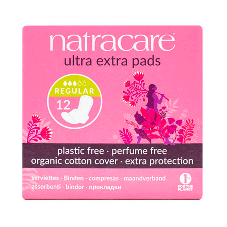Natracare Ultra Extra Regular Period Pads, 12ct