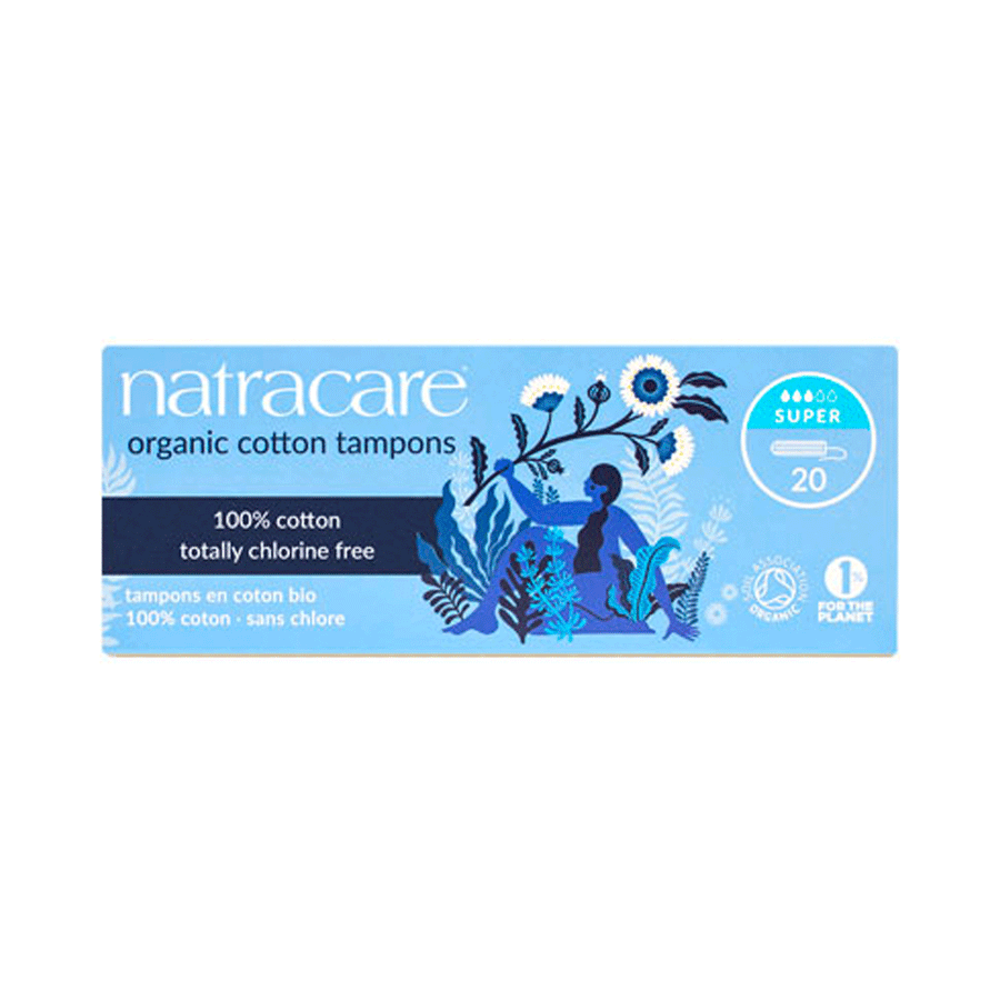 Natracare Super Non-Applicator Organic Cotton Tampons, 20ct