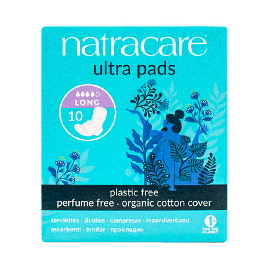 Natracare Ultra Long Period Pads With Wings, 10ct