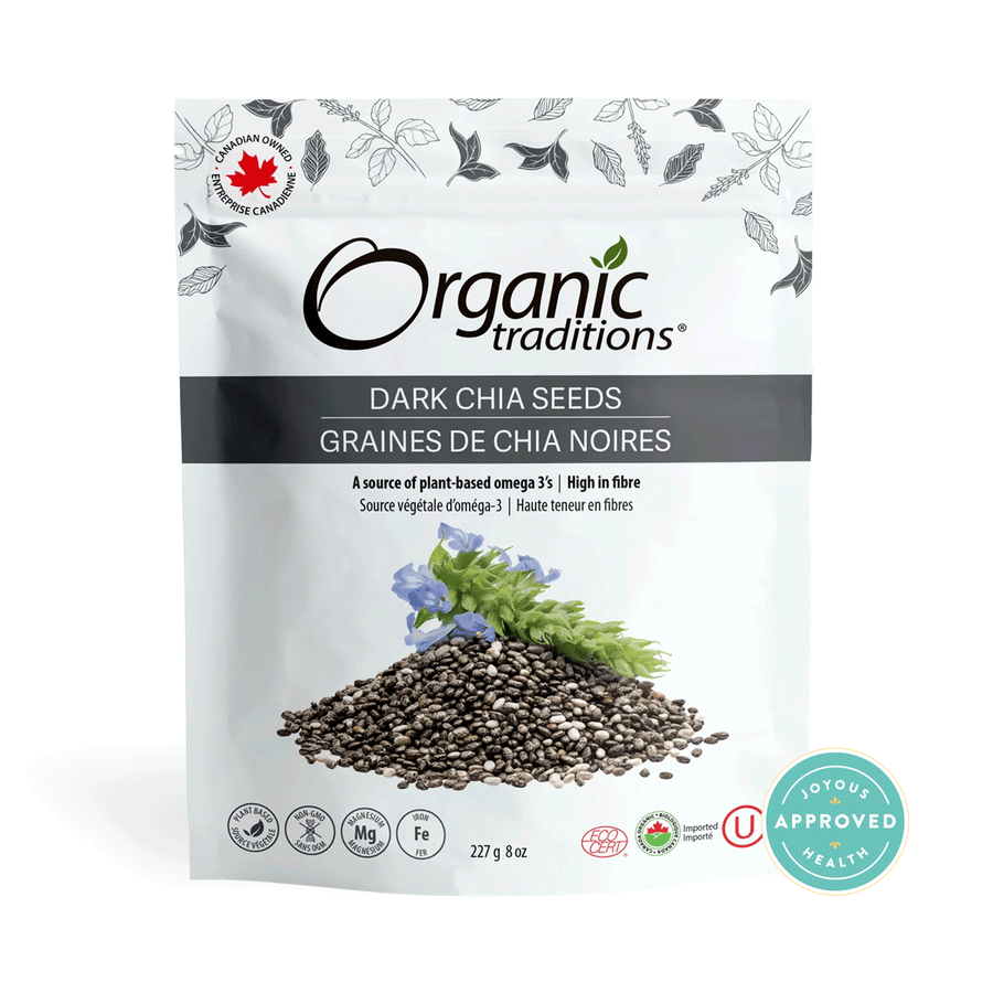 Organic Traditions Dark Chia Seeds, 227g