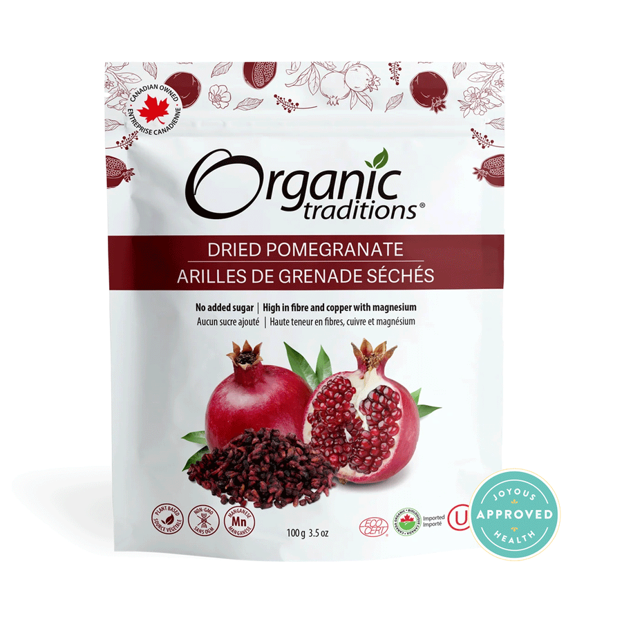 Organic Traditions Dried Pomegranates, 100g