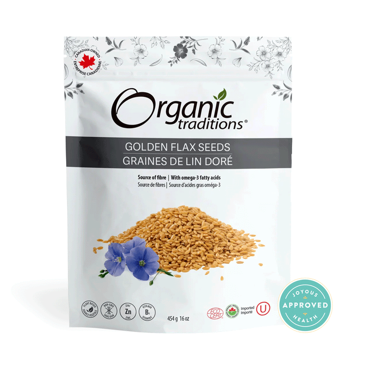 Organic Traditions Golden Flax Seeds, 454g