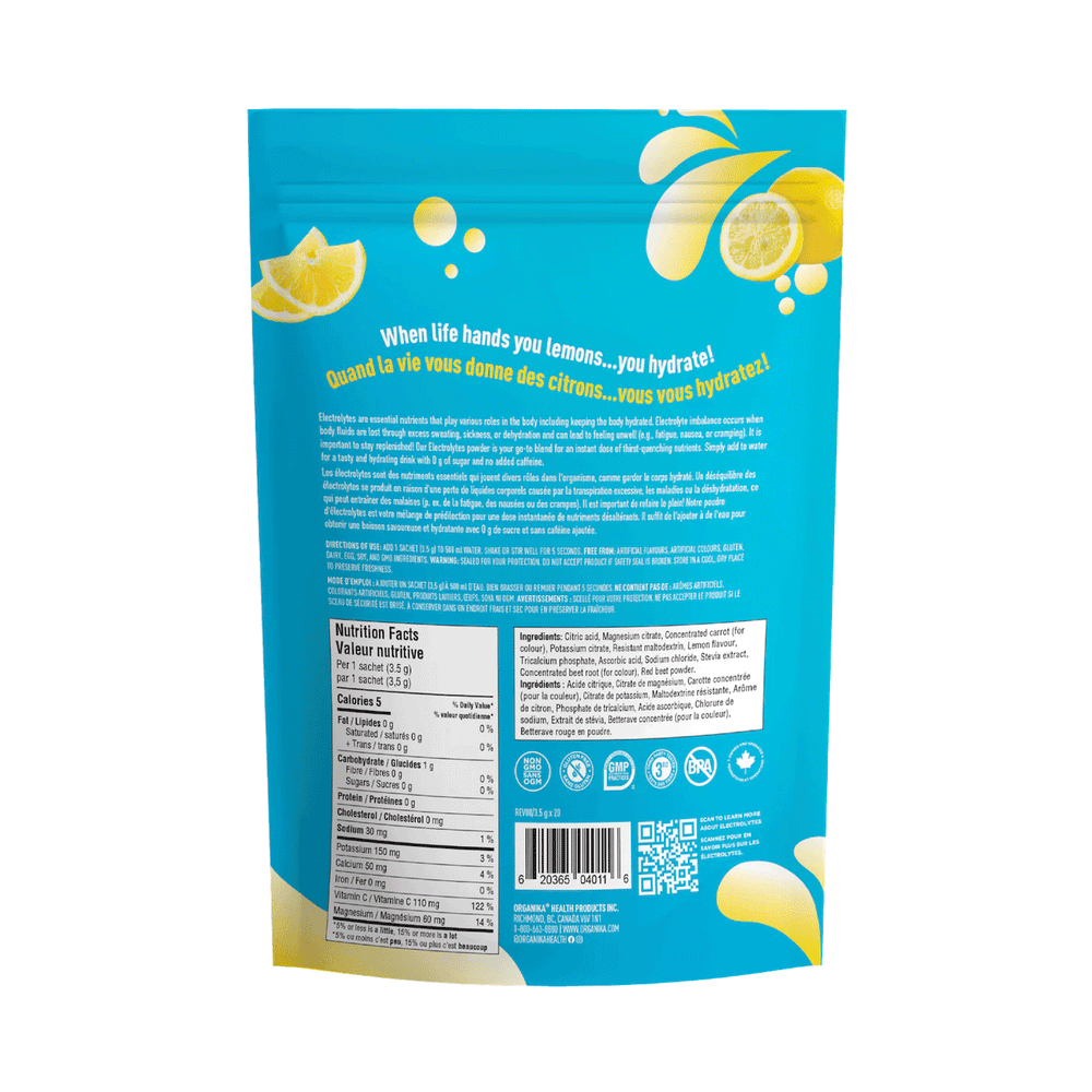 Organika Electrolytes Sachets - Classic Lemonade, 3.5g x 20