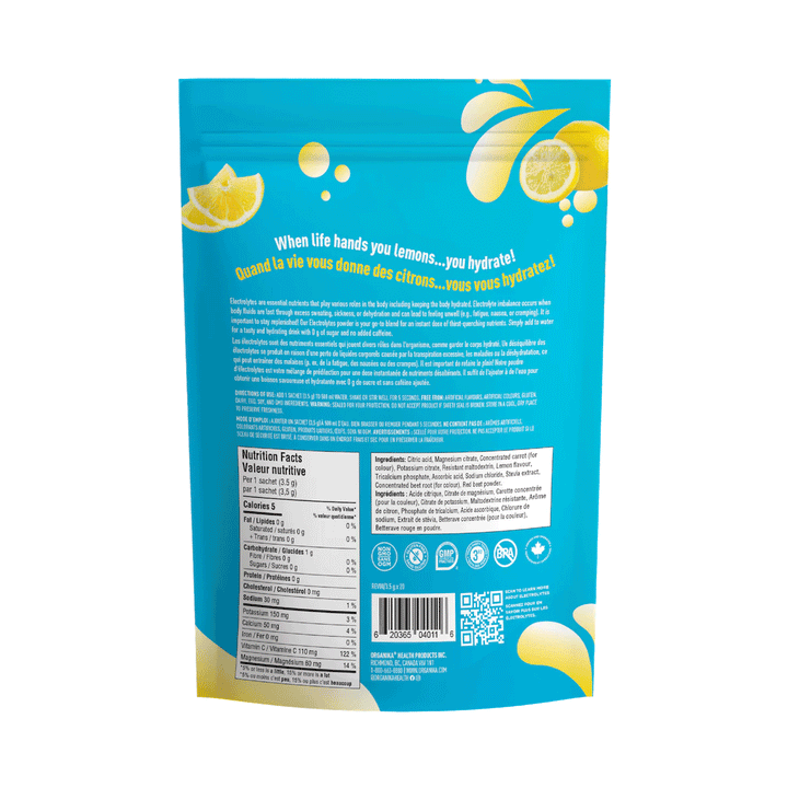 Organika Electrolytes Sachets - Classic Lemonade, 3.5g x 20