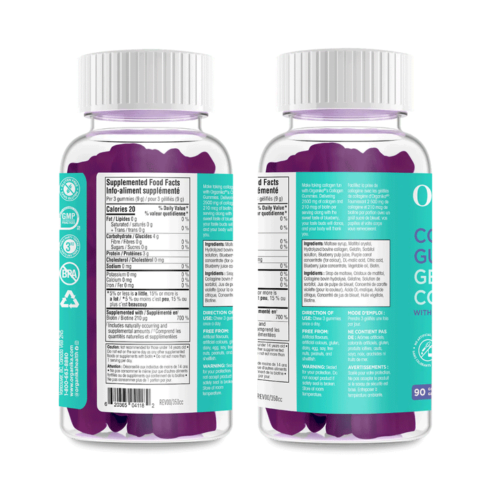 Organika Collagen Gummies With Biotin - 90 Gummies