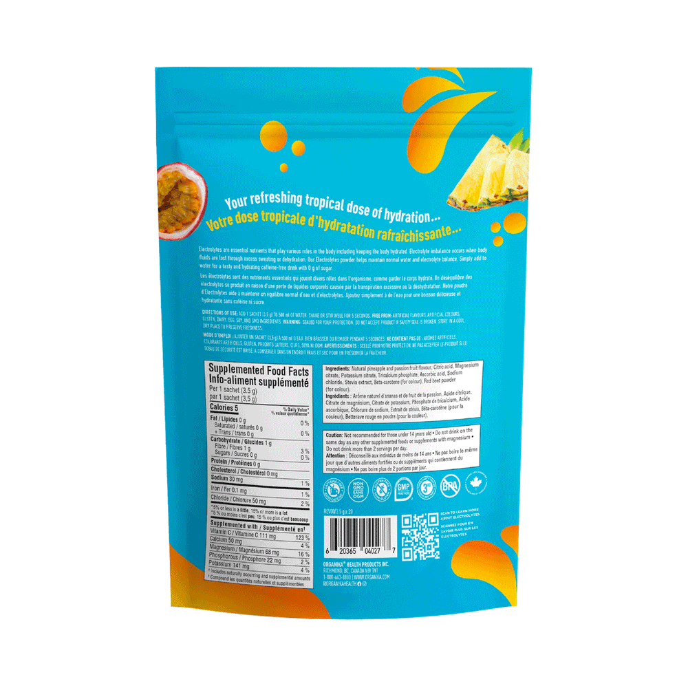 Organika Electrolytes Sachets - Pineapple Passion, 3.5g x 20