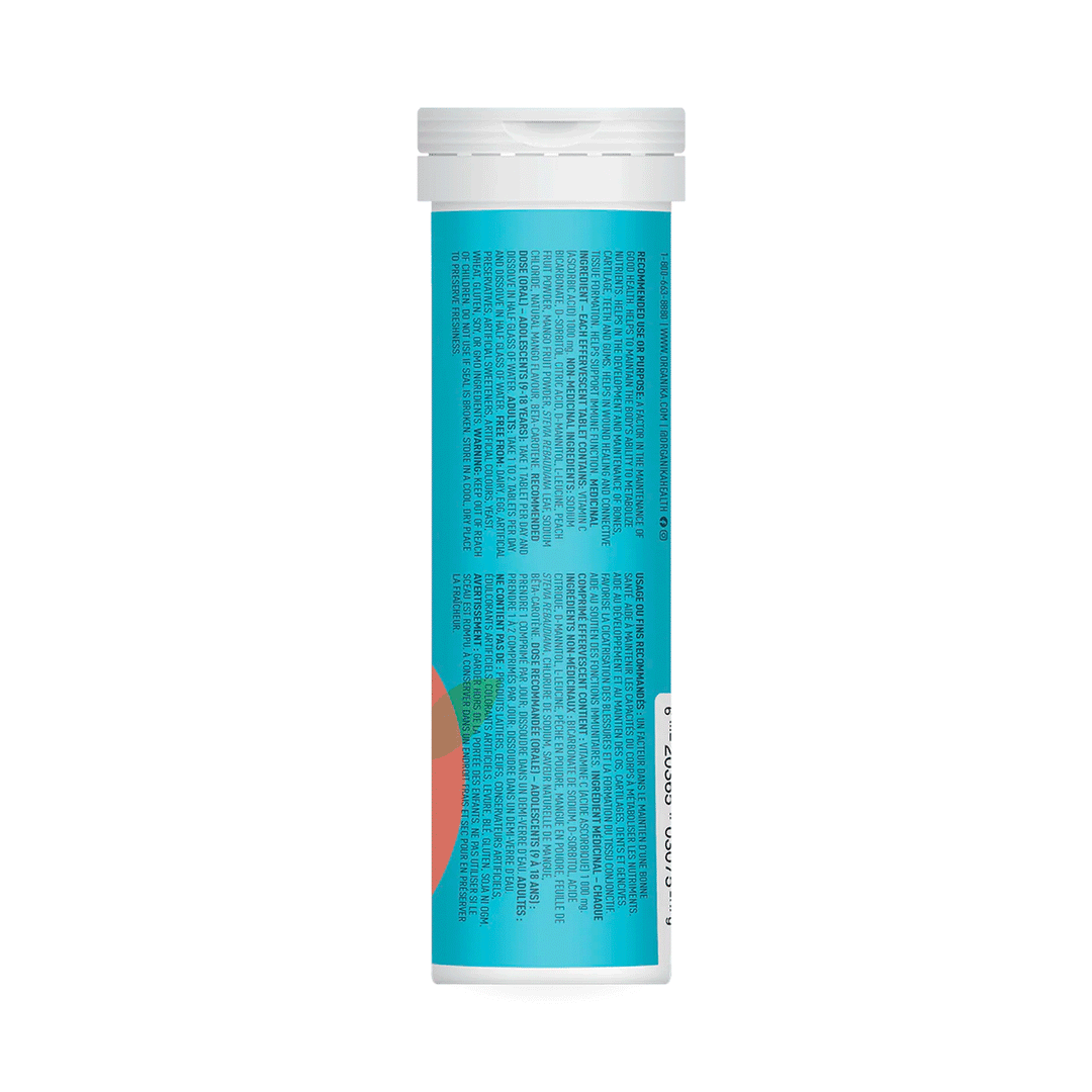 Organika Instant C  Effervescent - Peach Mango