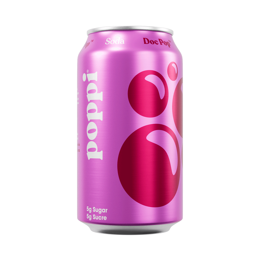 POPPI Sparkling Prebiotic Soda Doc Pop, 4 x 355 ml