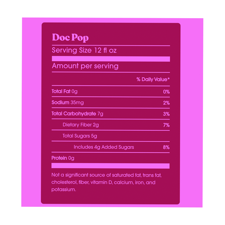 POPPI Sparkling Prebiotic Soda Doc Pop, 4 x 355 ml