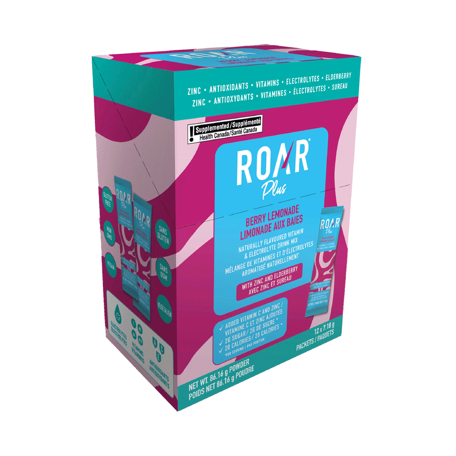 ROAR Organic Berry Lemonade Vitamin & Electrolyte Drink Mix, 12 Pack