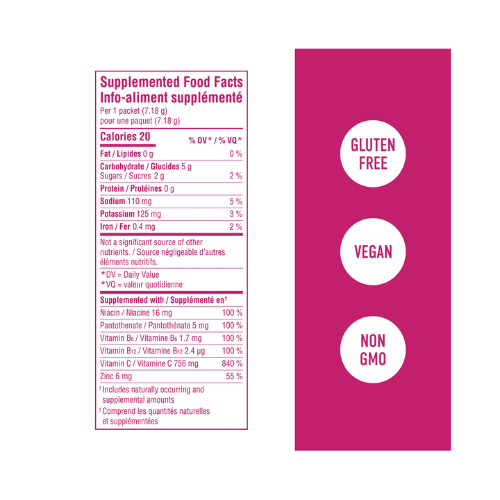 ROAR Organic Berry Lemonade Vitamin & Electrolyte Drink Mix, 12 Pack