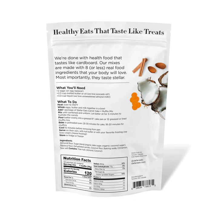 Stellar Eats Grain-Free Carrot Cake + Muffin Mix, 347g