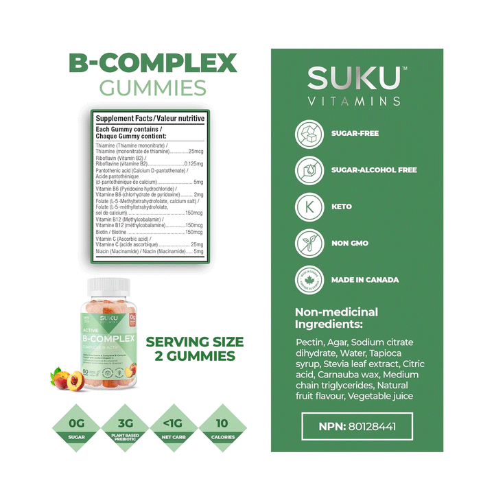 Suku Vitamins - Active B-Complex, 60 Gummies