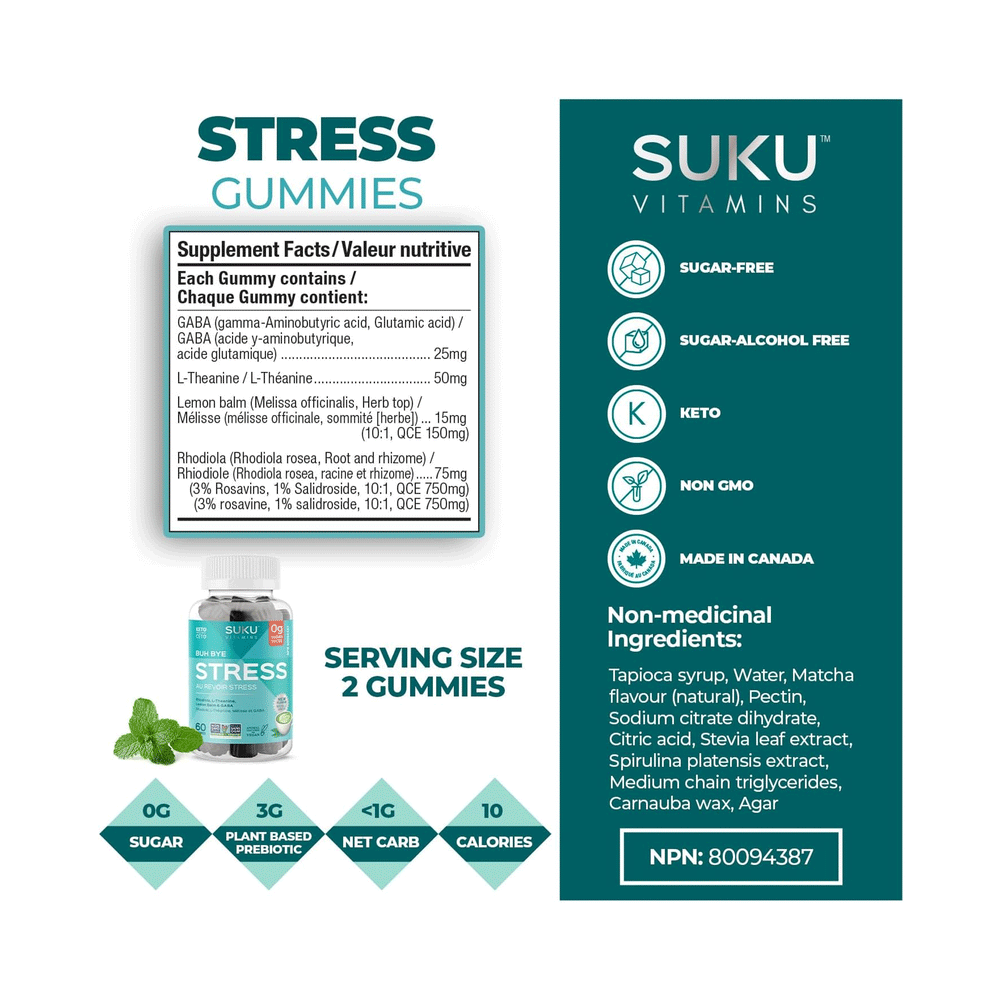 Suku Vitamins - Buh Bye Stress, 60 Gummies