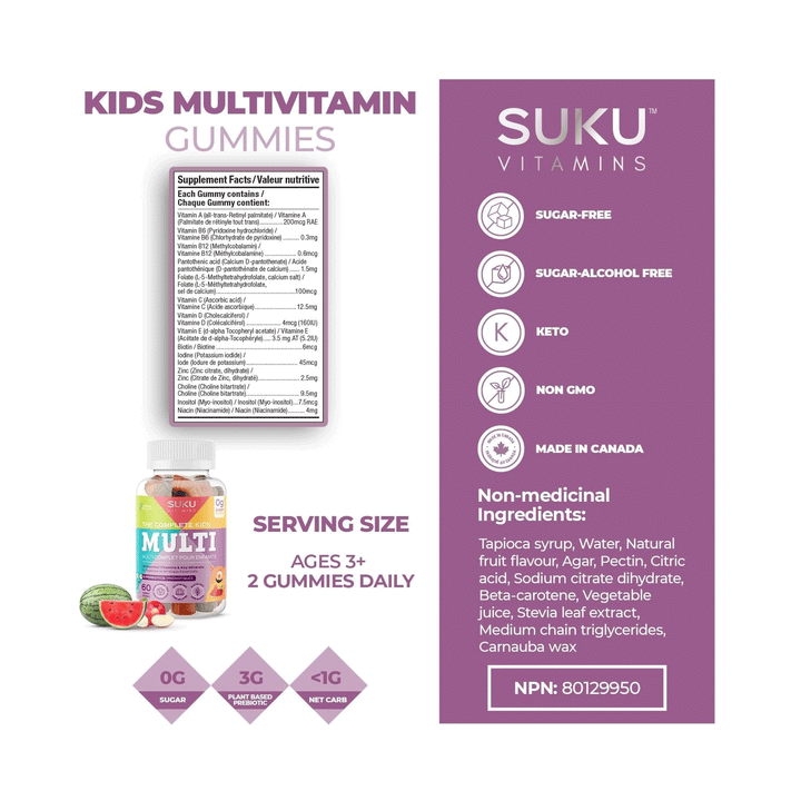 Suku Vitamins - The Complete Kids Multi, 60 Gummies