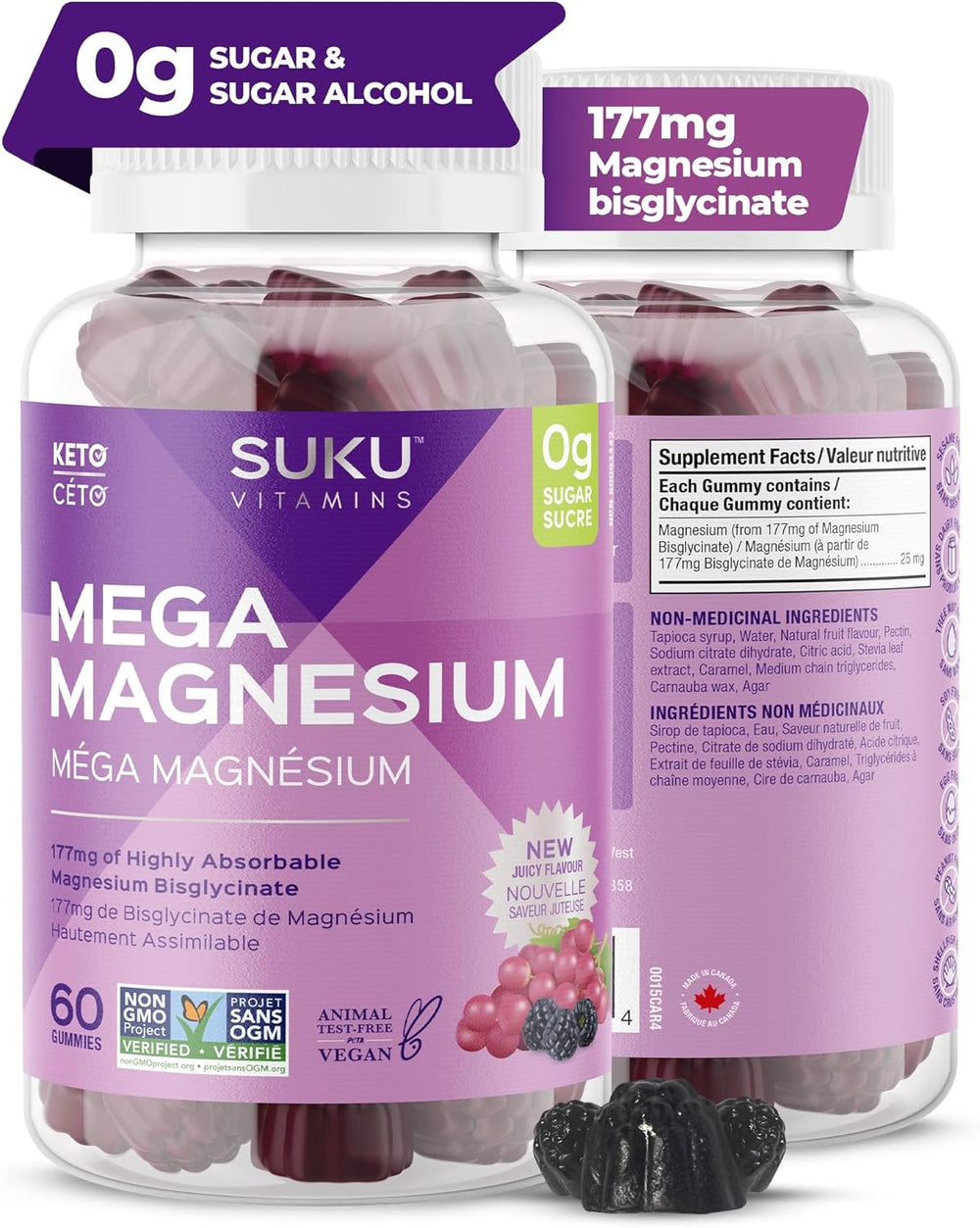 Suku Vitamins - Mega Magnesium, 60 Gummies