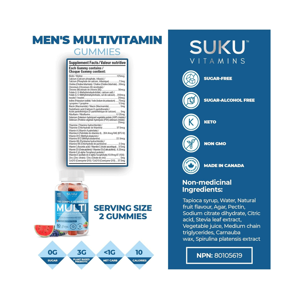 Suku Vitamins - The Complete Mens Multi, 60 Gummies