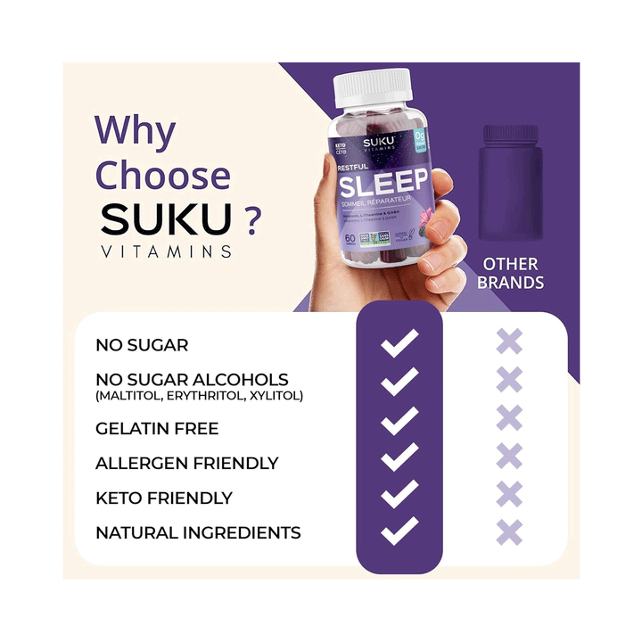 Suku Vitamins - Restful Sleep - Blackberry, 60 Gummies