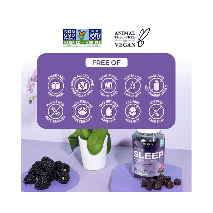 Suku Vitamins - Restful Sleep - Blackberry, 60 Gummies