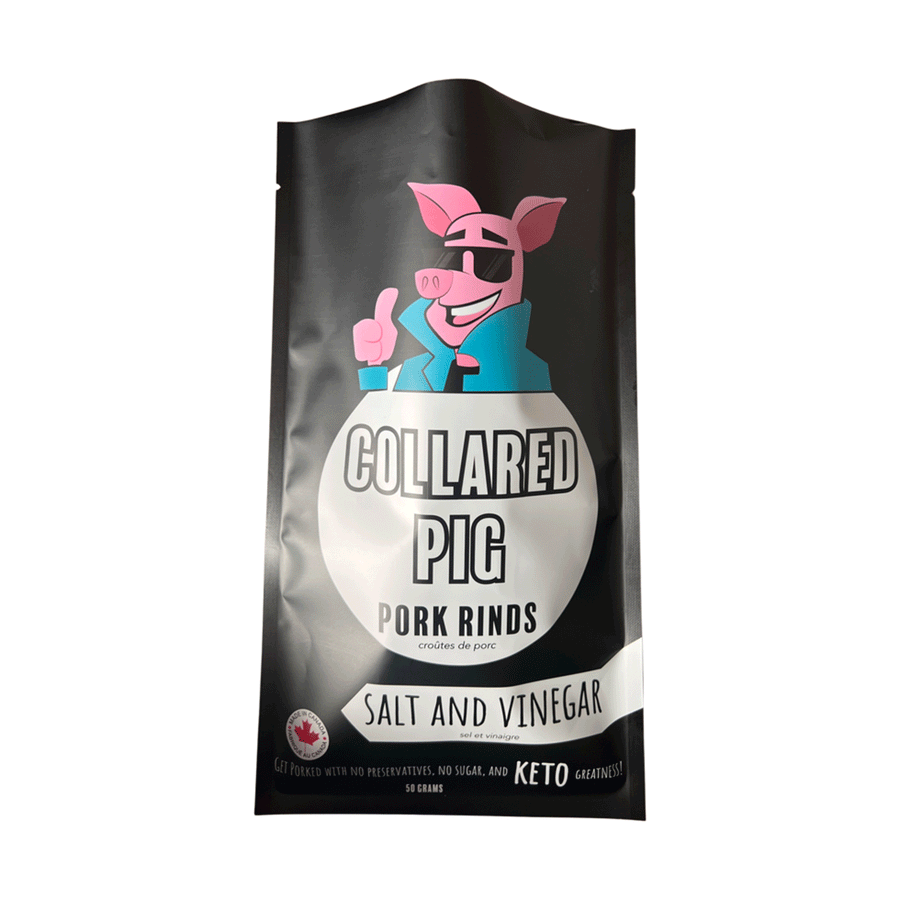 The Collared Pig Salt & Vinegar Pork Rinds, 50g